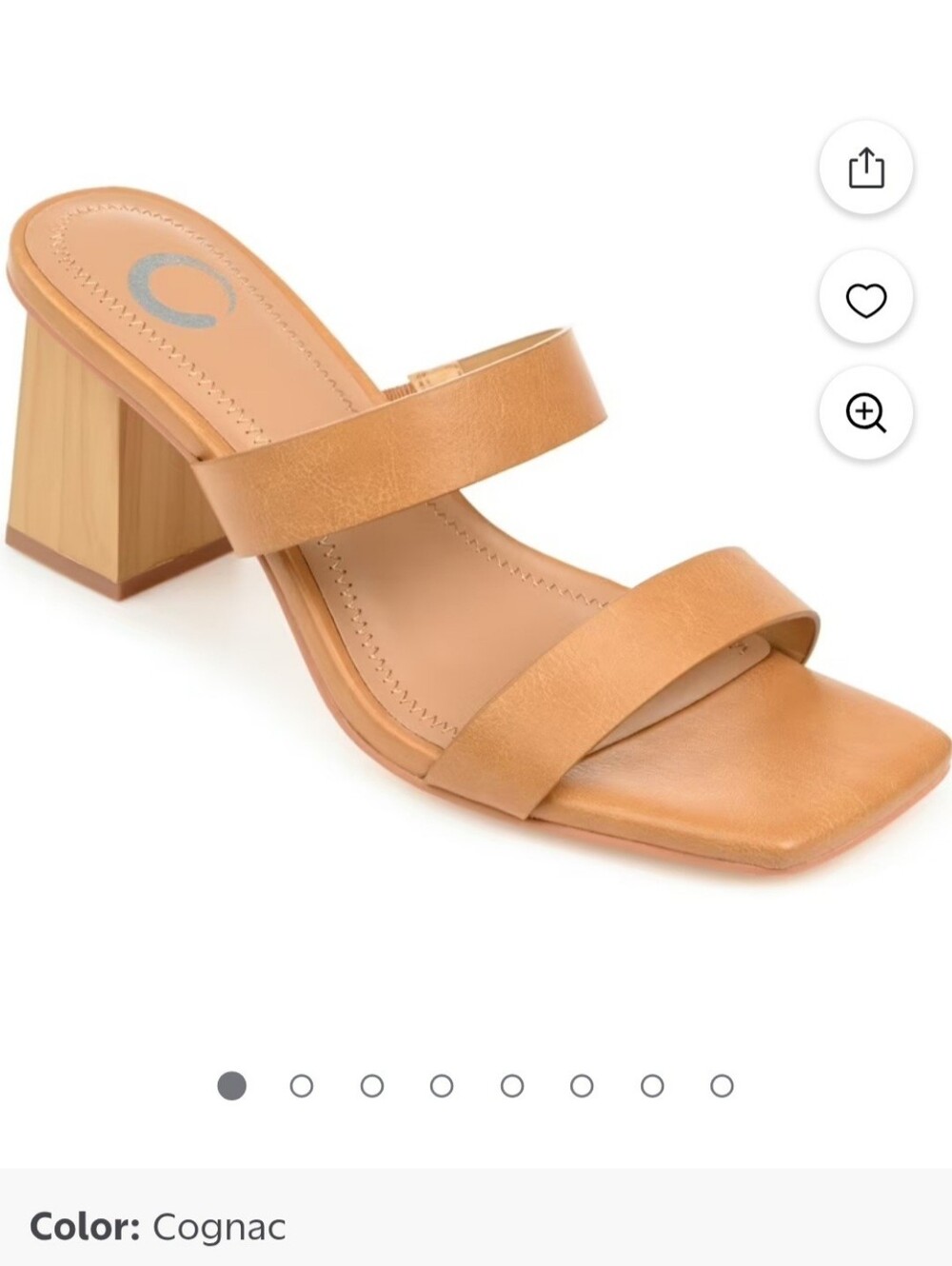 Journee Collection Nolla Block Heel Cognac Sandal